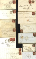 LONDON QV Line Engraved Substantial Bundle Of Covers, Most With Imperf/perf 1d Red Frankings But Incl. 1½d & 2d Examples - Sonstige & Ohne Zuordnung