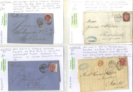 LONDON QV 3d Rose 1870-74 Covers Mainly To Europe With Various 3d Rose Frankings Ex London Incl. Uncommon 3d Rate To Liv - Other & Unclassified