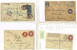 LONDON QV 1884-1900 Covers To Overseas Destinations  Incl. ‘Jubilee’ Frankings (uncommon 2d Rate To Canada Noted), Uprat - Other & Unclassified