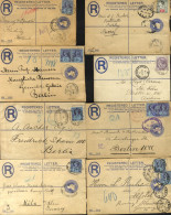 LONDON QV Registered Envelopes 1887-1901 Range Of Uprated Stationery Envelopes, Mainly Addressed To Europe With Range Of - Altri & Non Classificati