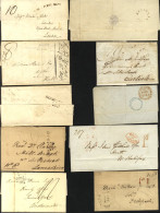 YORKSHIRE (WEST RIDING) Pre-stamp Covers With A Range Of Marks Incl. Fair Curved PONTEFRACT (1808), Boxed Mileages Of Ba - Autres & Non Classés