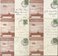 Red Brown Postcards (6) One With Closed Tear At Top Edge, The KGV ½d Stamps Cancelled By Clear Strikes Of The London Die - Altri & Non Classificati