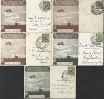 Postcards (5) Three With Light Bends Incl. Green (2) With London Dies 1 & 2 C.d.s And Dark Brown (3) With London Dies 1, - Altri & Non Classificati