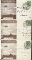 Dark Brown Postcards: Three Good Examples (one, Weak Corner) Cancelled By London C.d.s Dies 2, 3 & 4. (3) - Other & Unclassified