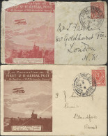 Dark Brown Envelope (emergency Die 1) With London Die 1 C.d.s; Also Poor Example Of Scarlet Envelope With Similar Cancel - Sonstige & Ohne Zuordnung