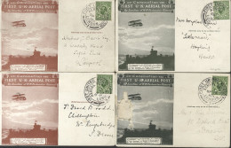 Postcards: Four Used Examples Incl. Red Brown (2) Cancelled By London Dies 1 & 3 C.d.s And Green (2, One With Surface Da - Altri & Non Classificati
