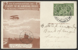 Postcard To Burma: Red Brown Card (light Corner Crease) Addressed To Rangoon With Two ½d Stamps, Cancelled By London Die - Autres & Non Classés