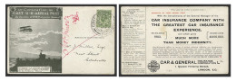 Advertisement: Fine Example Of A Dark Green Card With Printed Advert For ‘Car & General Insurance’ Of London, The ½d Sta - Sonstige & Ohne Zuordnung