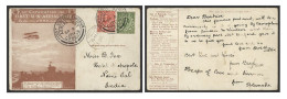 Card Addressed To India, Red Brown (2 Small Closed Tears, Corner Bend) Addressed To Naini Tal, India; Unusually, KGV ½d  - Other & Unclassified