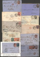 EUROPE 1854-78 Group Of Covers To France, Germany, Switzerland & Italy With Various Frankings (mainly Surface Printed Is - Sonstige & Ohne Zuordnung