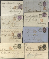 ITALY 1869-74 Range Of Covers All With 6d Frankings To Palermo, Sicily (6), Bearing 6d Mauve Pl.8 (SG.109), Further Cove - Other & Unclassified