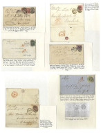 USA 1850-75 Group Incl. 1850 EL From Liverpool To New York Bearing Embossed 1s (clear On Two Sides, Cut Into On Others)  - Altri & Non Classificati