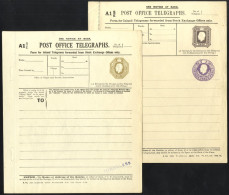 P.O INLAND TELEGRAPH FORMS FOR USE AT STOCK EXCHANGE KGV 1920 9d Dark Brown + 3d Violet Stamps 38 + 35, VF With Selvage  - Sonstige & Ohne Zuordnung