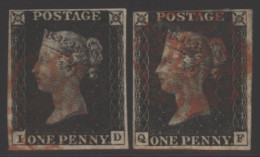 Plate 1b ID (re-entry), Four Margins, Red MC, QF Clear Margins Cut Close At Top, Red MC. (2) - Other & Unclassified