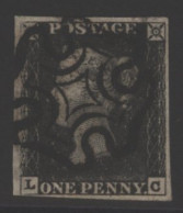 Plate 1b LC, Four Margins, Fine Bold Black MC. (1) - Andere & Zonder Classificatie