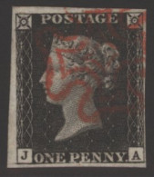 Plate 2 JA, Clear To Good Margins, Superb Red MC. (1) - Other & Unclassified