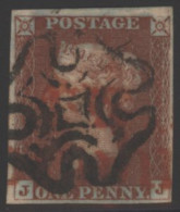 1841 1d Red-brown Pl.27 JJ, Four Margin Example, Cancelled By A Crisp Black MC And Part 'T.P CORNHILL' H/stamp In Red, T - Other & Unclassified