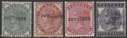 1880-81 Imperial Crown ½d Pale Green, 1½d, 2d Deep Rose & 5d Optd SPECIMEN Type 9, Fine M (1½d Creased), SG.165s/169s, C - Sonstige & Ohne Zuordnung