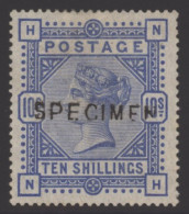 Delcampe - 1883 10s Ultramarine NH Optd SPECIMEN Type II, Large Part O.g. SG.183s, Cat. £550 - Other & Unclassified