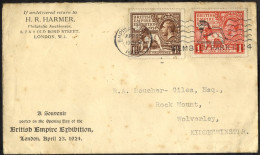 1924 Wembley 1d & 1½d Used On H. R Harmer FDC With WEMBLEY PARK Slogan Cancel, Envelope Soiled With Tone Spots, SG.430/1 - Other & Unclassified