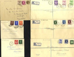 1952-54 Tudor Crown Defin Set (complete - 17 Vals) Used On Six Covers On The Relevant First Days, All Except One Are Cle - Altri & Non Classificati