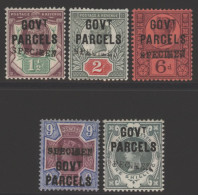 GOVT. PARCELS 1887-1900 Jubilee ½d, 2d, 6d, 9d & 1s Each Optd SPECIMEN Type 9 M (9d Unused) SG.O65s, Cat. £1450 - Altri & Non Classificati