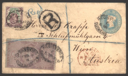 1890 2d Pre Paid Stationery Envelope Uprated With 1½d Jubilee Plus 6d Reddish Lilac Postal Fiscal From Birkenhead To Vie - Sonstige & Ohne Zuordnung