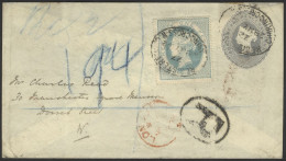 1892 2d Grey Postal Stationery Envelope Franked By 1d Light Blue Postal Fiscal (SG.F1), Used Within London, Both Stamps  - Autres & Non Classés