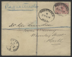 1891 Reg Cover Used Locally In Hull, Franked 3d Carmine Telegraph Stamp (Spec L206) Paying Postage, Tied By Fine Registe - Altri & Non Classificati