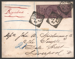 1882 Reg Cover Used Locally In Liverpool Franked By Admiralty Court 1s Revenue Adhesive Well Tied By Liverpool Squared C - Other & Unclassified