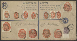1897 2d Reg Stationery Large Envelope Uprated With A Control Single 'T' 1d Lilac & 1d Orange Embossed Revenue Stamps (13 - Sonstige & Ohne Zuordnung
