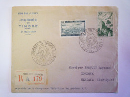 2024 - 613  SIDI-BEL-ABBES  -  JOURNEE Du TIMBRE  1949  LETTRE RECOMMANDEE    XXX - Poste Aérienne