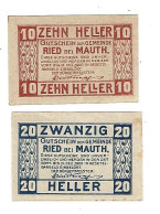 **notgeld Austria Ried Bei Mauthaisen  10+20 Heller 833b - Oesterreich