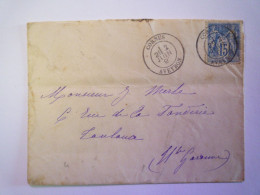 2024 - 619  Enveloppe Avec Type SAGE Au Départ De CORNUS ( Aveyron)  à Destination De TOULOUSE   1897   XXX - 1898-1900 Sage (Type III)