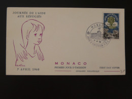FDC Aide Aux Réfugiés Refugees Monaco 1960 - Réfugiés