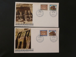 FDC (x2) Monuments De Nubie Abu Simbel Unesco World Heritage Vatican 1964 - Egyptologie