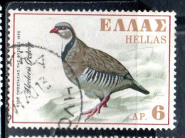 GREECE GRECIA HELLAS 1970 EUROPEAN NATURE CONSERVATION YEAR ROCK PARTRIDGE 6d USED USATO OBLITERE - Gebraucht