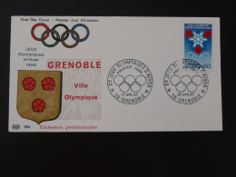 FDC Jeux Olympiques Grenoble Olympic Games France 1968 - Hiver 1968: Grenoble