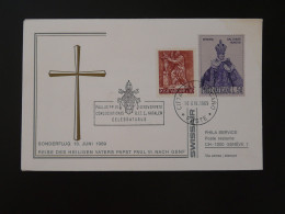 Lettre Cover Vol Papal Flight Vatican Geneve Swissair 1969 - Cartas & Documentos