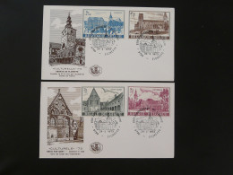 FDC (x2) Abbaye De Floreffe Belgique 1973 - Abbazie E Monasteri