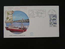 FDC Bateau De Pêche Fishing Boat Flamme Concordante St-Pierre Et Miquelon 1982 - FDC