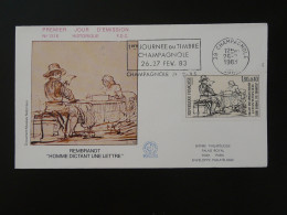 FDC Rembrandt Flamme Concordante Journée Du Timbre Dole 39 Jura 1983 - Rembrandt