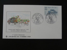 FDC Diligence Postal History Journée Du Timbre Chalindrey 52 Haute Marne 1989 - Diligencias