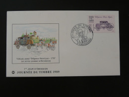 FDC Diligence Postal History Journée Du Timbre Carcassonne 11 Aude 1989 - Postkoetsen