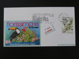 Lettre Cover Oiseau Toucan Bird Flamme Dijon 21 Cote D'Or 1992 - Papagayos