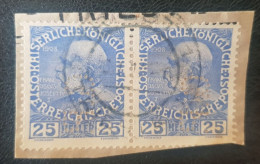 Austria Used Pair Perfins Stamps On Paper - Gebraucht