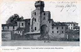 PISA - CITTADELLA - TORRE DELL'ANTICO ARSENALE DELLA REPUBBLICA - PASSAGGIO DEL BARCHINO - CARTOLINA FP SPEDITA NEL 1902 - Pisa