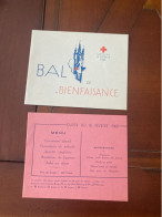 DOUAI BAL DE BIENFAISANCE + Menu 16 Fevrier 1946 CROIX-ROUGE FRANCAISE - Autres & Non Classés