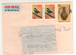 3 Timbres , Stamps  "poterie Faïence ; Oiseau : Parus Varius " Sur Lettre , Cover Du 30/03/68 Ou 88 ?? - Storia Postale