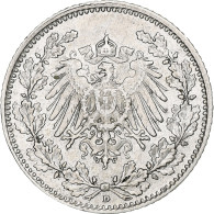 Monnaie, GERMANY - EMPIRE, 1/2 Mark, 1912, Munich, TTB+, Argent, KM:17 - 1/2 Mark